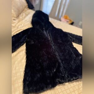 Large faux fur coat